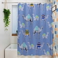 thumbnail image 3 of Blue Camels Small Stall Shower Curtain, Waterproof Shower Curtains for Bathroom, Modern Watercolor Cute Funny Animals Washable Fabric Cloth Bath Curtain for Bathtub Decoration with Hooks 36x72 Inches, 3 of 9