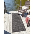 thumbnail image 2 of Unique Loom Outdoor Trellis Textured Collection Area Rug - Spatial (2' x 6' Runner Charcoal/Ivory), 2 of 8