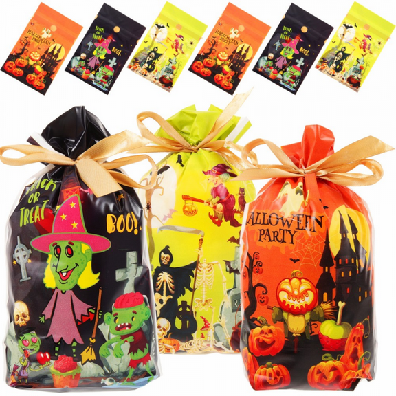 50pcs Halloween Gift Drawstring Bags Goodies Packing Bag Treats Bags Party