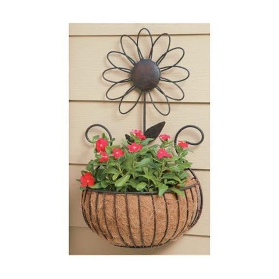 Deer Park D68 WB135X Metal Daisy Wall Basket With Coco Liner