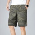 thumbnail image 5 of WREESH Men's Camouflage Shorts Outdoor Gym Workout Shorts Summer Casual Printed Cotton Shorts Loose Straight Leg Shorts Olive Green, 5 of 9