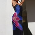 thumbnail image 4 of Femmes Imprimé Maxi Robe Dos Nu Cocktail Longue Robe Sans Manches Robes de Plage, 4 of 9