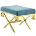 thumbnail image 1 of Modway Rove Velvet Bench in Gold and Sea Blue, 1 of 7
