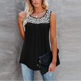 thumbnail image 3 of Summer Tops for Women 2024 Women Sleeveless Leopard Active Tank Tops Ruffle Loose Tunic Blouse Shirt Vest Gift for Women, 3 of 5