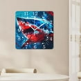 thumbnail image 4 of 14 Inch Wall Clock Battery Operated Square Clock for Office, Kitchen, Outdoor, Living Room,Great White Shark Ocean Lovely, 4 of 4