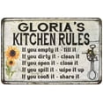thumbnail image 1 of Gloria's Kitchen Rules Chic Sign Vintage Decor 16 x 24 Matte Finish Metal 116240032059, 1 of 1