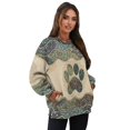 thumbnail image 7 of Yuyamidu Womens Paw Print Hoodies Crewneck Sweaters Comfy Winter Wear, Size L, 7 of 7
