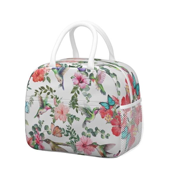 Flower Lunch Bag for Women Men Reusable Insulated Lunch Bags, Leakproof Cooler Food Lunch Tote Bag, Large Capacity Lunch Box for Work School Travel Picnic