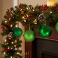 thumbnail image 3 of Northlight 12ct Shatterproof 4-Finish Christmas Ball Ornament Set 4" - Green, 3 of 9