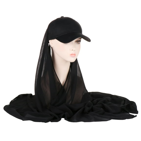 IROINNID Hijab for Women Solid Indian Muslim Scarf Hat Wraps Turbans Head-wraps Scarf,Black