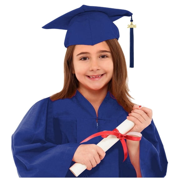 Preschool and Kindergarten Graduation Gown Cap Set with Tassel Sash for Childrens Attire T-Shirts Kids Short Sleeve Crewneck Solid Basic Tees Casual Tops
