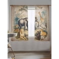 thumbnail image 5 of Sheer Curtains 63 Inch Length 2 Panels Set for Bedroom, Coastal Animals Semi Sheer Curtains for Windows, Vintage Ocean Natural Palm Tree Voile Window Treatments Rod Pocket Curtain, 5 of 7
