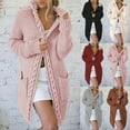 thumbnail image 7 of Lovskoo Long Cardigans for Women Trendy Casual Solid Outfits Chunky Knit Open Front Hooded Sweaters Long Sleeve Cardigan Outerwear Coats with Pocket Pink, 7 of 7