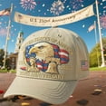thumbnail image 4 of WKSCLPAI 250th Anniversary USA Hat, Adjustable Printed Patriotic Baseball Cap for Men Women with A Small Decorated American Flag for Independence Day(Beige), 4 of 8