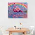 thumbnail image 3 of JRXY Canvas Wall Art Home Decor, Rainbow Pink Flamingo Canvas Prints, Rustic Wall Decor for Bedroom Bathroom Decor Wall Art Office Decor picture 2, 3 of 5