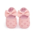 thumbnail image 6 of Gpaecead Baby Girls Bow Heart Embroidered Mary Jane Princess Shoes Faux Leather Soft Sole First Walker Flats For Daily Wear Pink, 6 of 7
