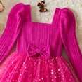 thumbnail image 4 of Gubotare Girls Fall Clothes Toddler Girl Dress Girls Dresses Long Sleeve Casual Fall Dresses for Kids Size 4T 5T(Hot Pink,4-5 Years), 4 of 6