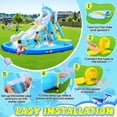 thumbnail image 6 of Adnoom Inflatable Water Slide with 480W Blower, Bounce House for Kids Backyard, Bouncy Castle with Large Pool/Basketball Hoop, Inflatable Water Park with Whale Water Slide/Climbing Wall/Water Cannon, 6 of 10