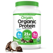 Orgain Organic Vegan 21g Protein Powder, Plant Based, Chocolate Coconut 2.03lb