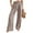 Coffee, variant on Women's Gingham Palazzo Pants Smocked High Waist Wide Leg Trousers Casual Loose Plaid Straight Leg Slacks with Pockets for Beach