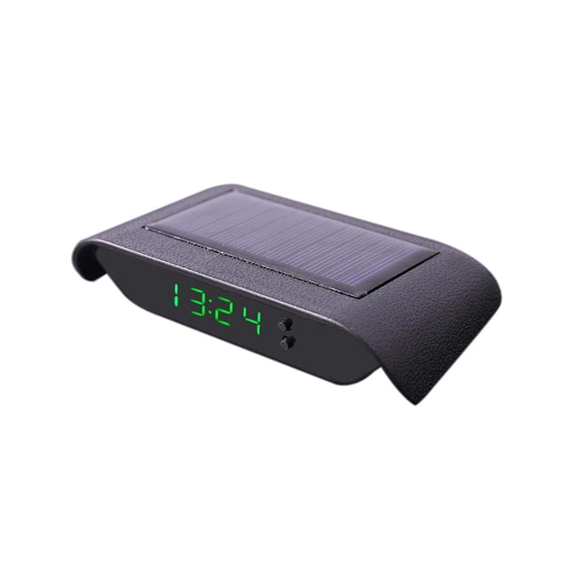 Kenally Reloj digital automotriz Reloj automotriz con retroiluminación Reloj solar luminoso Pantalla Reloj electrónico de 24 horas Resistente a altas Automoción decorativa y accesorios No.1 Kenally VI008635-01