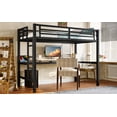 thumbnail image 6 of Newest Tech-Integrated Study & Gaming Metal Twin Loft Bed with Power Outlet and LED Light, Space-Saving Black Frame, 6 of 10