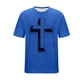 thumbnail image 5 of Camisas de Manga Corta de los Hombres Casual Pascua-Impresión Suelta Deportes Elásticos Cuello Redondo, Suave Blusa de Poliéster Spandex, 5 of 6