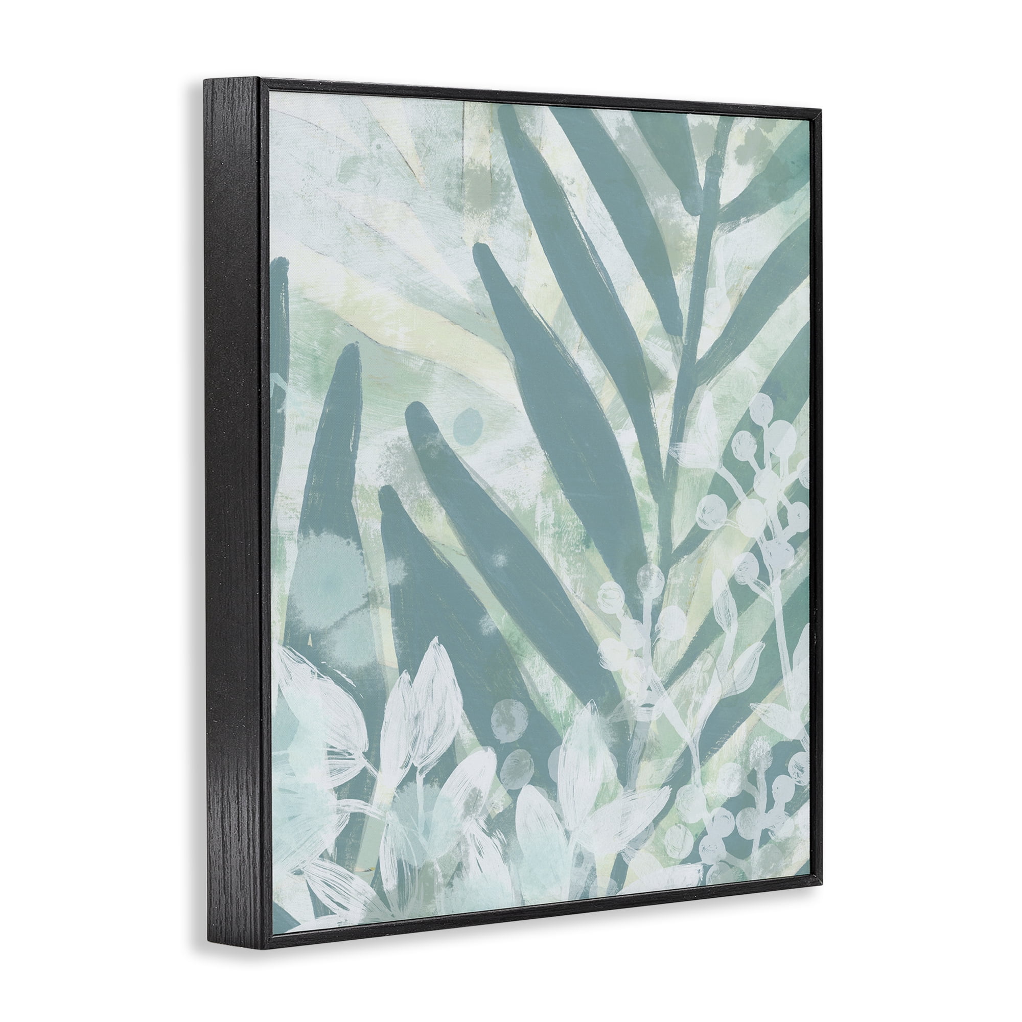Stupell Industries Modern Splatter Palms Botanical & Floral Painting Black Framed Art Print Wall Art, 16 x 20
