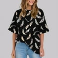 thumbnail image 2 of Pisexur Hauts d'Été pour Femmes Mode Décontractée Manches Courtes Col Rond T-Shirts Confortables Amples Surdimensionnés Imprimé Floral Blouses Hauts Mode T-Shirts Imprimés Graphiques Grande Taille Tops de Sortie S-5TG, 2 of 7