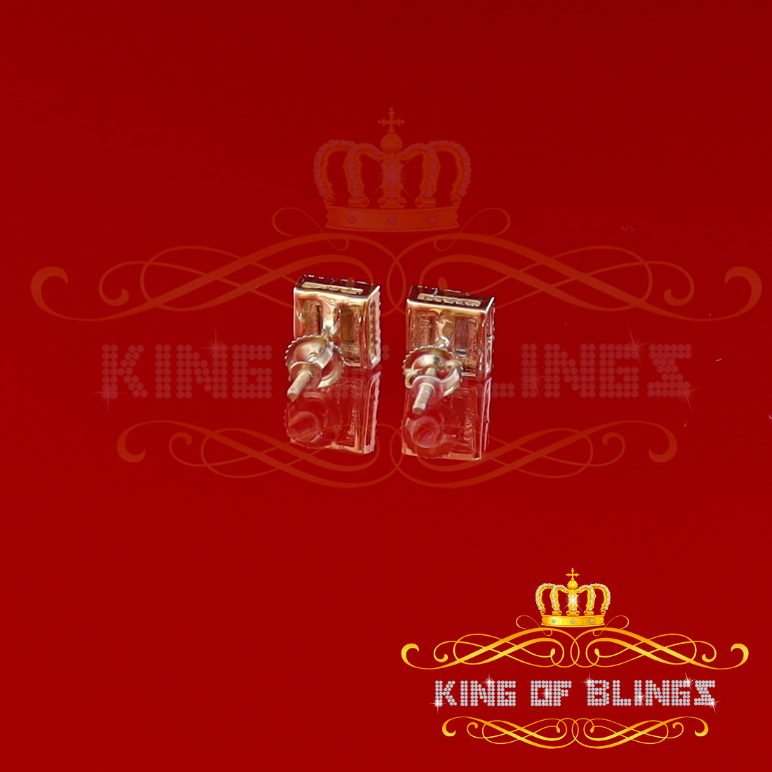 King of Bling's Yellow Aretes Para Hombre 925 Silver 0.15ct Diamond Women's/ Men's Stud Earrings