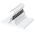 thumbnail image 1 of Perchas de madera AMKUFO para pantalones, 12 unidades, blancas, con clips, antideslizantes, 1 of 8