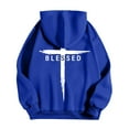 thumbnail image 2 of Men Jesus Hoodies Faith Christian God Bible Verse Cross Religious Pullover Sweatshirts Blue XXXL, 2 of 7