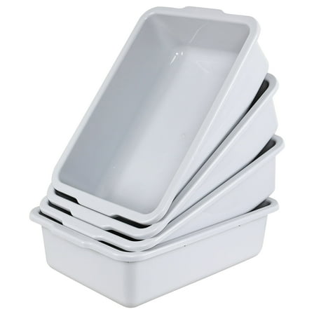 Doryh 35 L Commercial Bus Tubs, Extra Large Plastic Bus Box, Gray, 4 Pack
