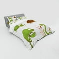 thumbnail image 3 of Ambesonne Animal Bedding Set 3 Pcs, Snake Frog Ninja Reptile, Twin XL, Green Brown Red, 3 of 3
