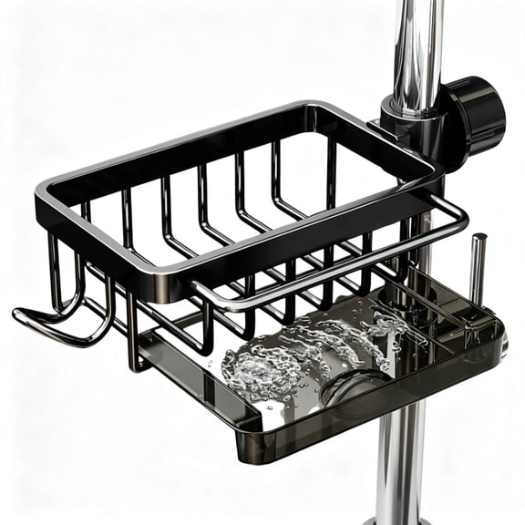 Kitchen Sink Faucet Organizer, 2027 New Kitchen Sink Caddy Organizer, Dish Sponge Holder Over Faucet, Multifunction Organizer Rack for 0.7-1.1inch Round Water Pipe