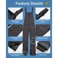 thumbnail image 5 of Chrisuno Girl Snowsuits One Piece Jumpsuits Infant Ski Suit for Little Kid's Bib Overalls Snow Pants Boys Snow Bibs Snowpants Youth Ski Bibs Husky Ski Pants Snowbibs Grey 4/5, 5 of 5