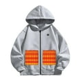 thumbnail image 3 of Jinhomg Heated Hoodie for Boys Girls Full-Zip Sweatshirts Jackets Hooded USB Electric Heating Coat with 5 Heating Zones (Battery Not Included), 3 of 6