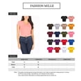 thumbnail image 2 of Women's Casual Slim Fit Short Sleeve Crew Neck Basic Crop Top T Shirts, 2 of 5