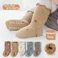 thumbnail image 2 of Toddler Baby Socks - Ankle Crew Cotton Newborn Socks, 5 Pairs Anti Slip Warm Thick Cotton Unisex Frilly Ruffle, 2 of 5