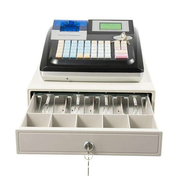 Modern Black Cash Register 4 compartments with Clamps And 5 Coin Compartments Electronic Cash Register