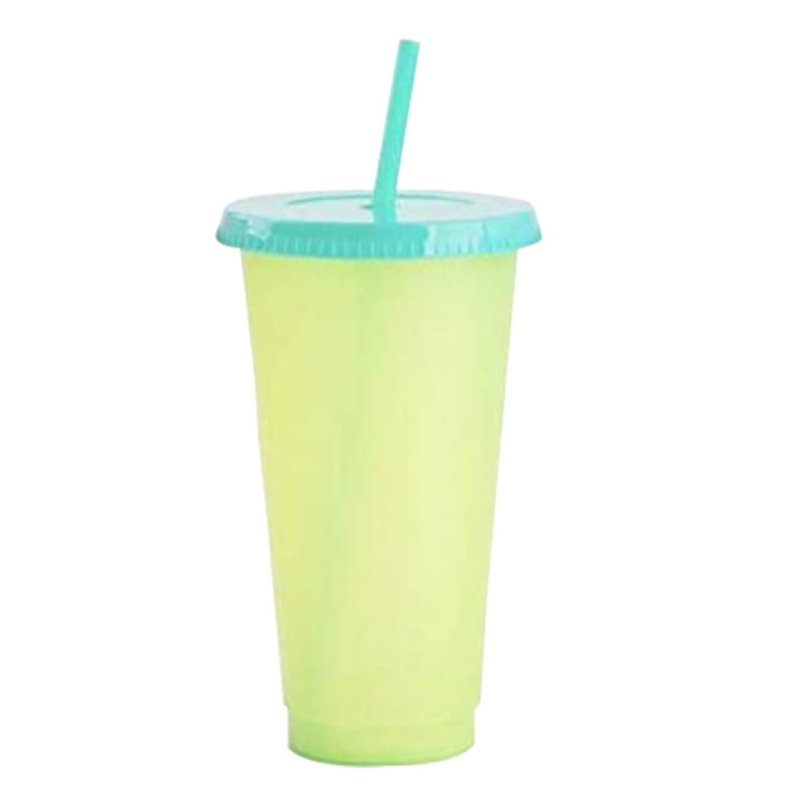 aleko) 5pcs Reusable Flash Powder Water Cup With Straws Lid 480/700ml  Outdoor Straw Cup Water Bottle, Multicolor S