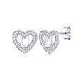 thumbnail image 1 of Pendientes de Corazón de Plata Esterlina Silvora con Letra U Joyería Hipoalergénica, 1 of 8