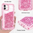 thumbnail image 6 of Entronix iPhone 11 Heavy Duty Glitter Case for Girls Women Liquid Bling Sparkle Shining Glitter Luxury Shockproof Quicksand Soft TPU Cover for iPhone 11 6.1 inch Pink, 6 of 8