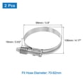 thumbnail image 2 of Uxcell 2Pack Worm Gear Drive Hose Clamps Constant Tension Adjustable Range 70-92mm, 2 of 4