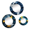 thumbnail image 2 of Designart "Turquoise and Yellow Abstract Spring Bliss I" Abstract Round Mirror Set of 3 - Modern Blue Round Office Wall Mounted Mirror Set, 2 of 5