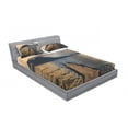 thumbnail image 3 of Ambesonne Landscape Fitted Sheet & Pillow Sham Set, Wooden Pier on Lake, Twinxl, Multicolor, 3 of 3