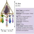 thumbnail image 3 of H&D Crystal Hanging Pendant Handmade Gold Plated with Natural Agate Slices Suncatcher,Window Hanging Suncatcher Crystal Rainbow Maker, 3 of 3