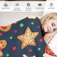 thumbnail image 3 of Christmas Gingerbread Throw Blanket Soft Warm Ball Purple Lightweight Flannel Plush Fuzzy Blankets Gift for Women Kids Boys Teens 50X60 in, 3 of 6