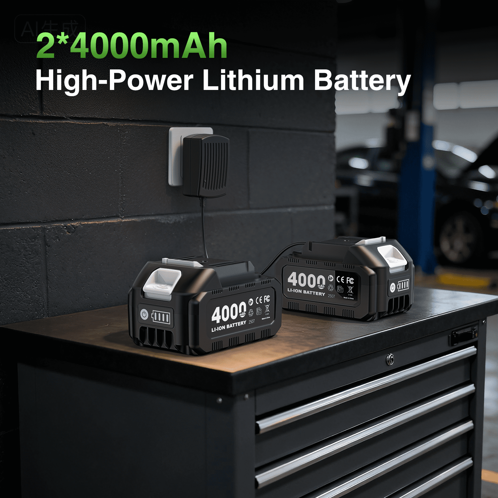 2-Tool Combo Kit: 1/2" Brushless Impact Wrench (800Nm) & 3/8" Brushless Drill Driver (80Nm) with 2×4000mAh Batteries