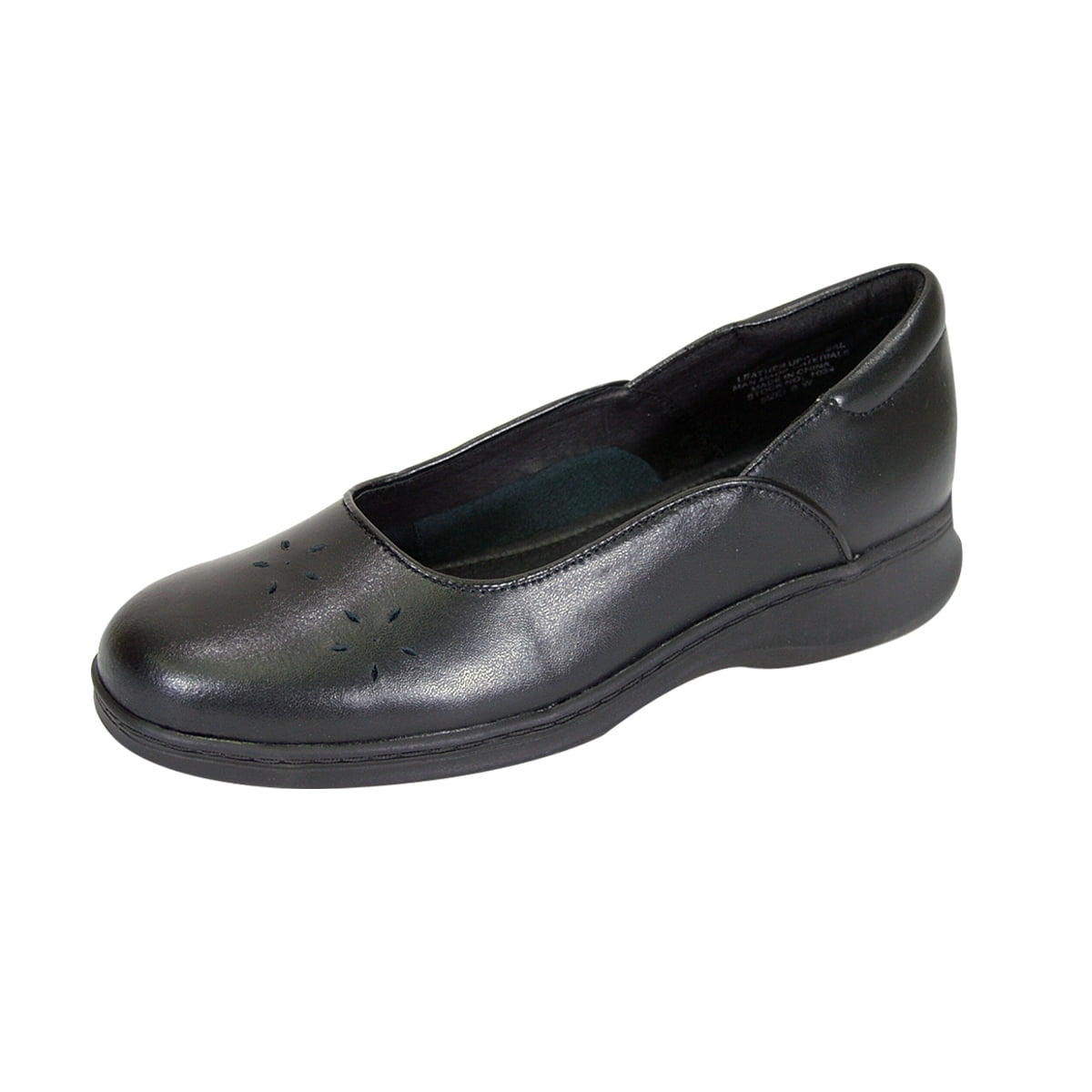 24 HOUR COMFORT Heather Wide Width Comfort Shoe For Work and Casual Attire BLACK 6